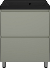 Style Line Тумба под раковину Манхэттен 60 Plus эмаль олива матовая – фотография-3